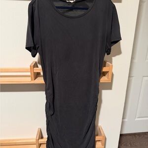 Black Ruched T-Shirt Dress
